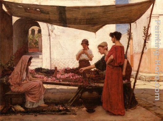 A Grecian Flower Market painting - John William Waterhouse A Grecian Flower Market art painting
